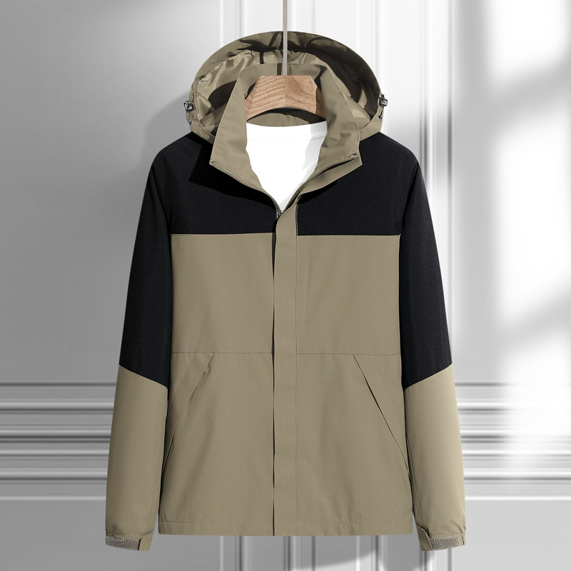 Herenkleding Lente en herfst Nieuwe outdoorjassen voor mannen en vrouwen Koppelsjassen met afneembare capuchon Waterdicht en winddicht Clip_voghion.com