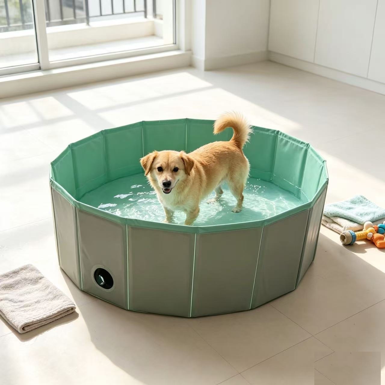 Foldable pet water pool, dog bathing tub, large dog bath, manufacturer's stock, thickened PP board, cross-border private labeling