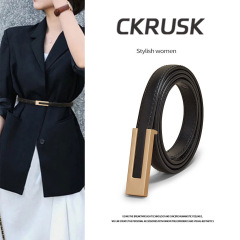 女性のベルト牛革シンプルで多用途のデニムスーツピンバックルベルト高品質の新しい多用途ファッション装飾