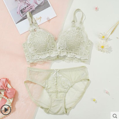 2102 ropa interior de las mujeres pequeño pecho grande push up puro deseo no anillo de acero colección de mama ropa interior de encaje lindo sujetador traje