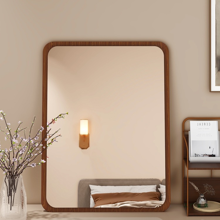 中古风化妆镜壁挂镜子主卧梳妆台镜子方形桌面装饰镜客厅玄关镜子