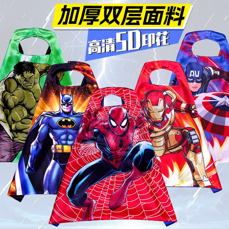 Хэллоуин дети супер герой Печати Аниме плащ Человек-паук Ультрамен Капитан Америка одеваются
