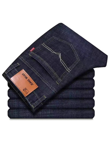 Summer thin men's jeans loose straight leg elastic casual pants durable work pants for men