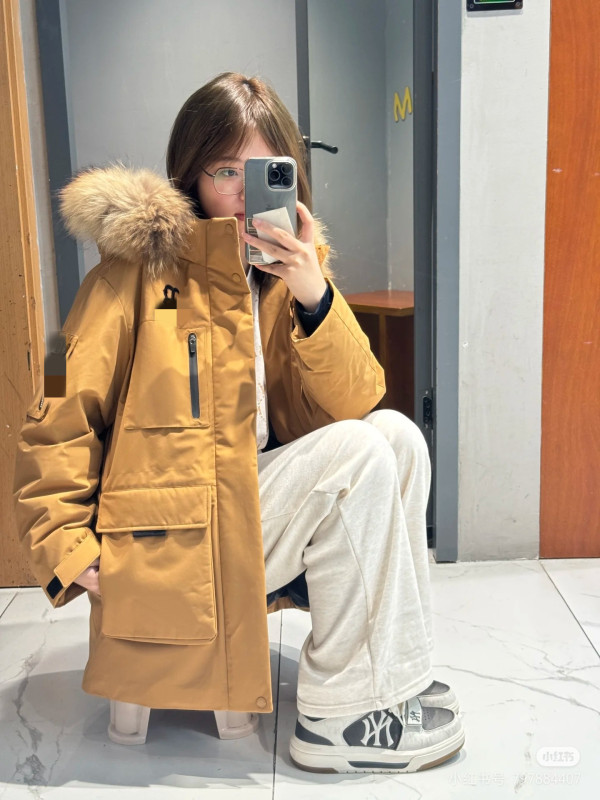 张凌赫同款MLB大毛领情侣中长款工装羽绒服5色宽松版批发私|undefined
