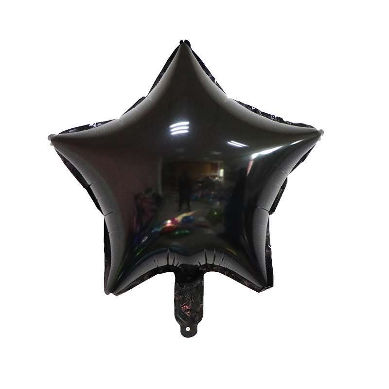 Venta al por mayor de fábrica de 18 pulgadas monocromo en forma de corazón estrella de cinco puntas amor globo de película de aluminio globo de papel de aluminio globo de fiesta de cumpleaños globo