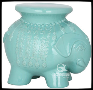 Chinoiserie Ceramic Drum Stool, American Pouf, Soft Porcelain Stool, Ceramic Chair, Special Side Table, Corner Table, Embroidered Pier