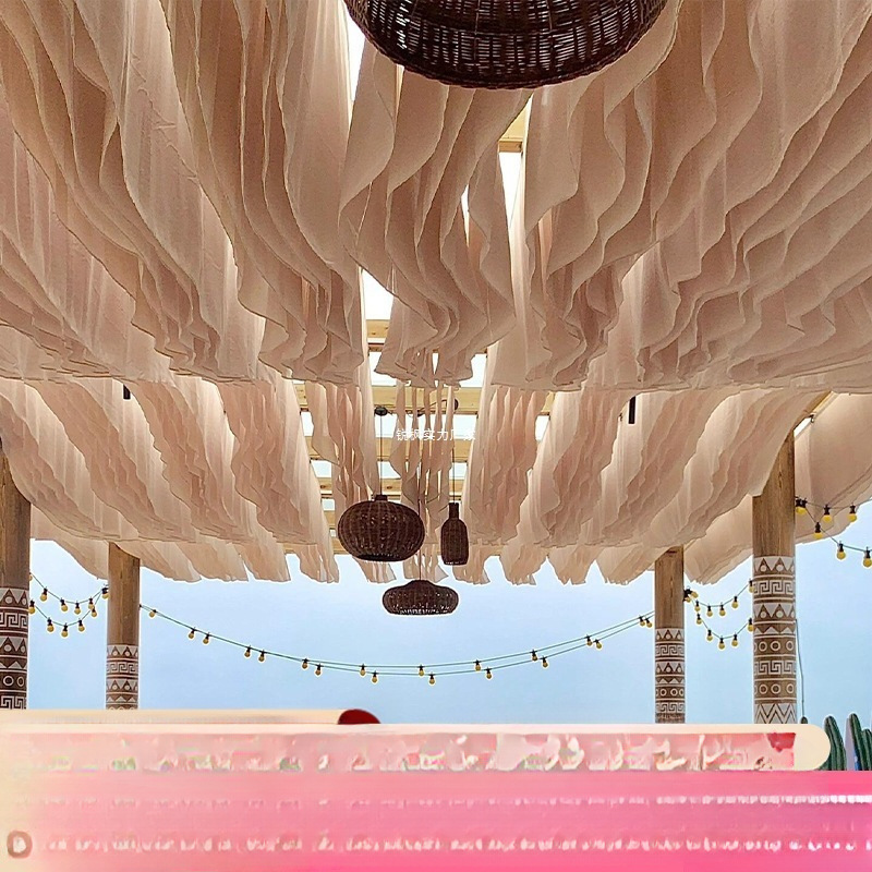 Red cortina de techo neumático cortina de techo restaurante decoración residencial hotel escénico al aire libre cortina de techo al por mayor