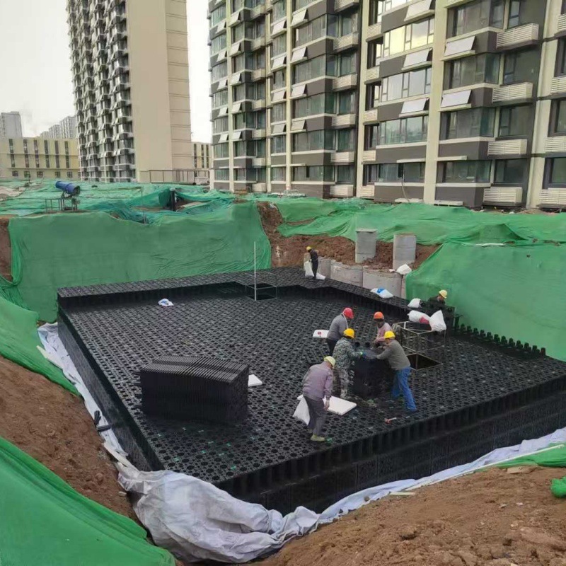 Sistema de recolección de agua de lluvia de la ciudad esponja Módulo de almacenamiento de agua PP Módulo de almacenamiento de agua de especificaciones completas de ingeniería municipal image 5