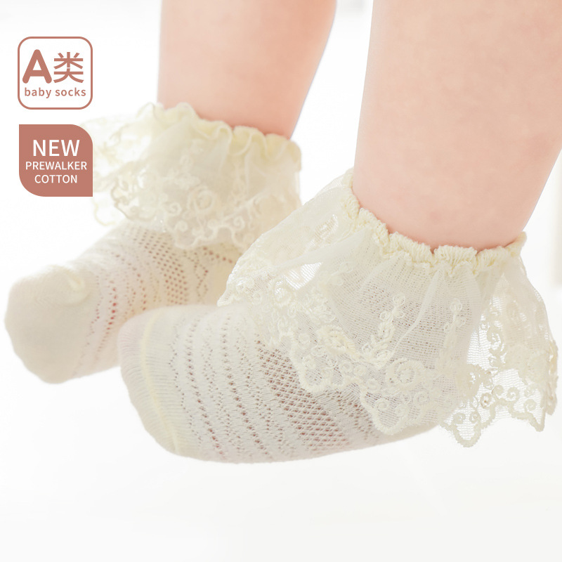 Nueva malla de verano calcetines de encaje para NIÑOS Calcetines de encaje de princesa blanca calcetines de encaje de algodón para niñas