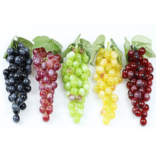 仿真水果塑料假葡萄串假水果模型摆件pvc提子挂件仿真藤叶藤条热
