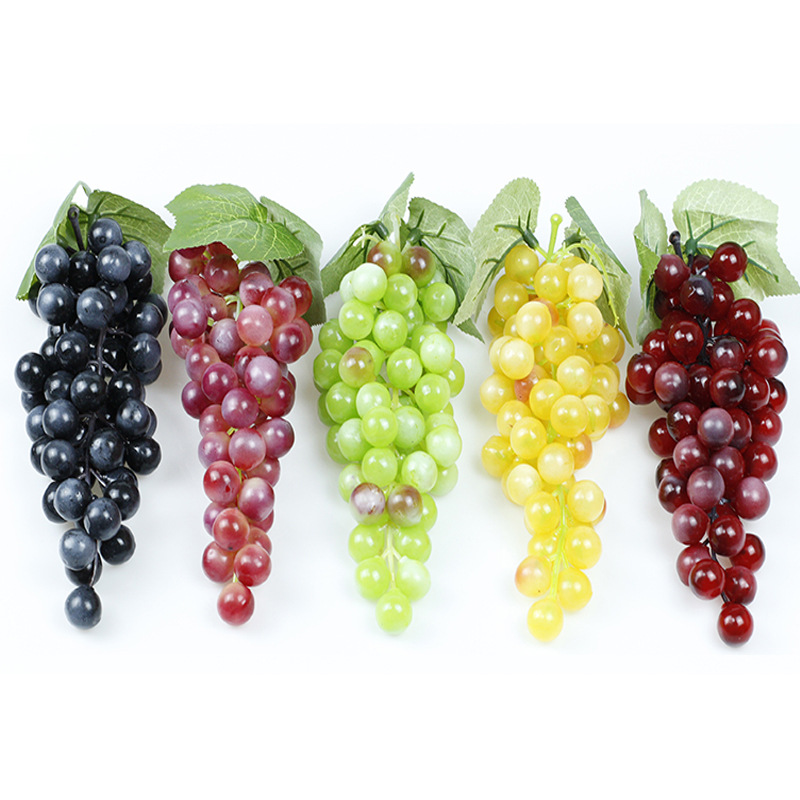 仿真水果塑料假葡萄串假水果模型摆件pvc提子挂件仿真藤叶藤条热
