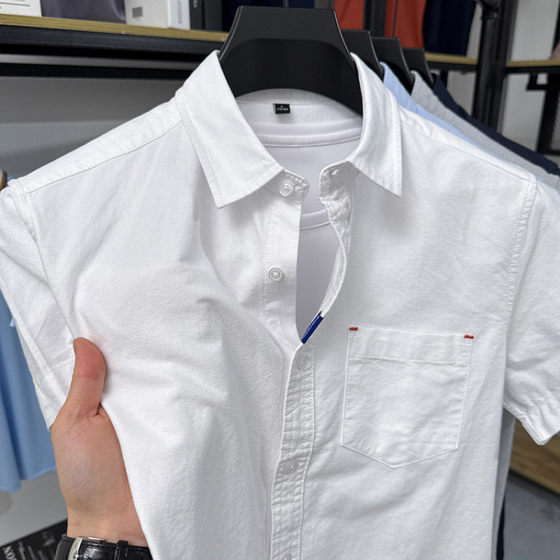 [Outlet Discount] Men's Short-Sleeved Shirts, New Summer Style Solid Color Casual Shirts for Men