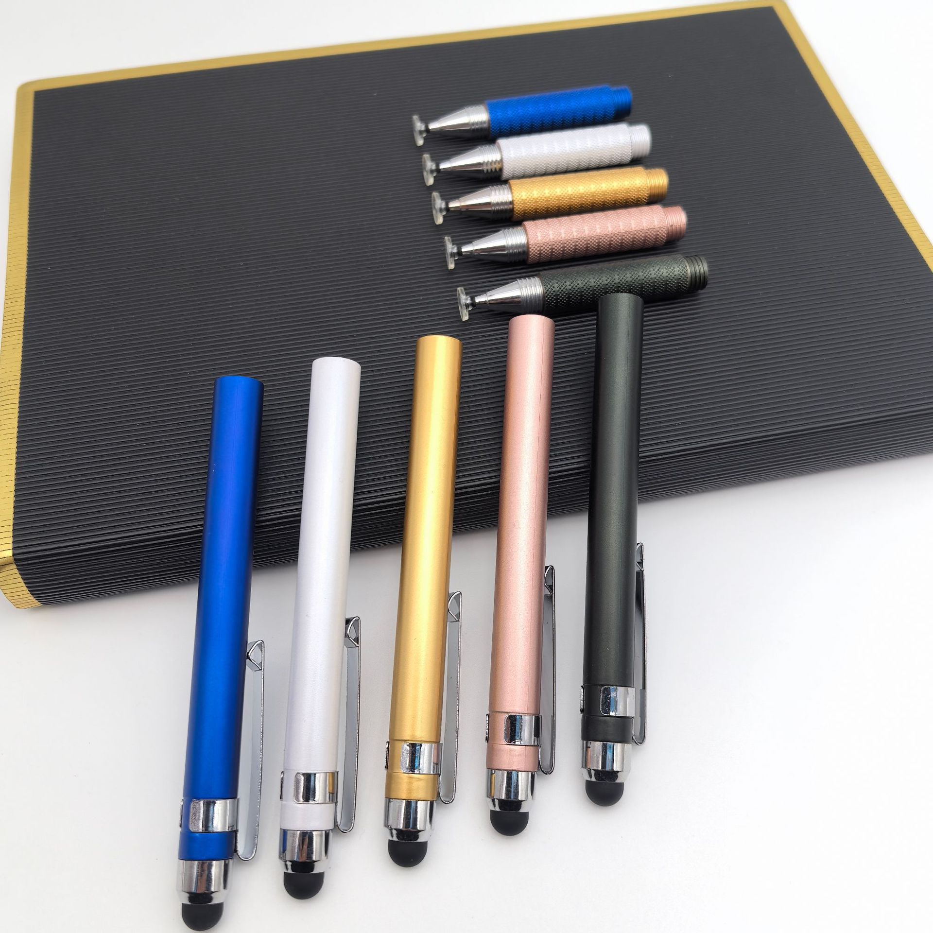 Lápiz de condensador de doble cabeza lápiz de silicona de doble propósito lápiz de video de pintura de oficina lápiz de disco