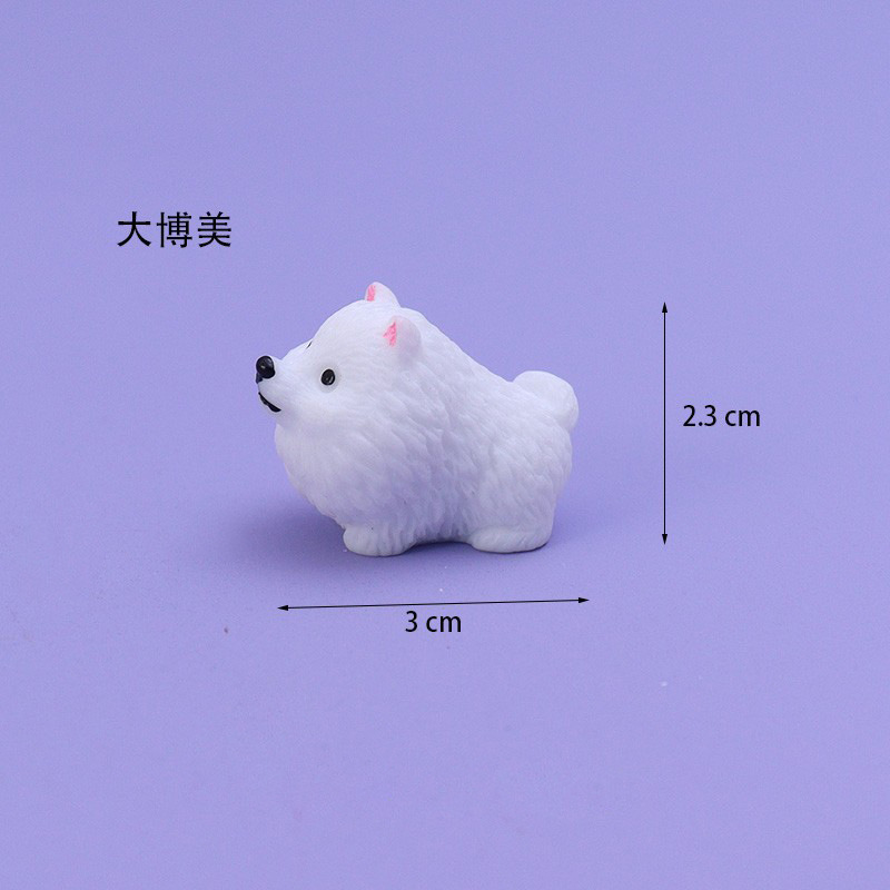 Miniatura mini simulación lindo Bomei Samo perro pequeño animal micro paisaje modelo pequeños adornos de escritorio juguetes pequeños