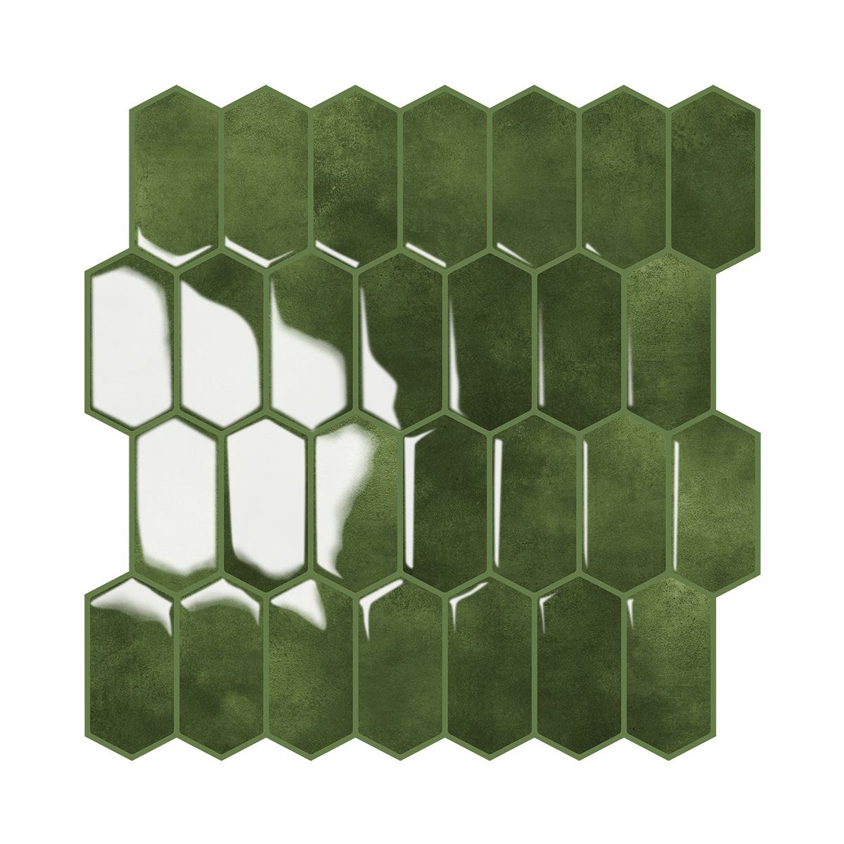 Imitation Tile Wall Stickers Kitchen Oil-Proof Wallpaper Self-Adhesive Waterproof and Moisture-Proof Bathroom Wall Decorative Wall Panels Hexagonal Stickers