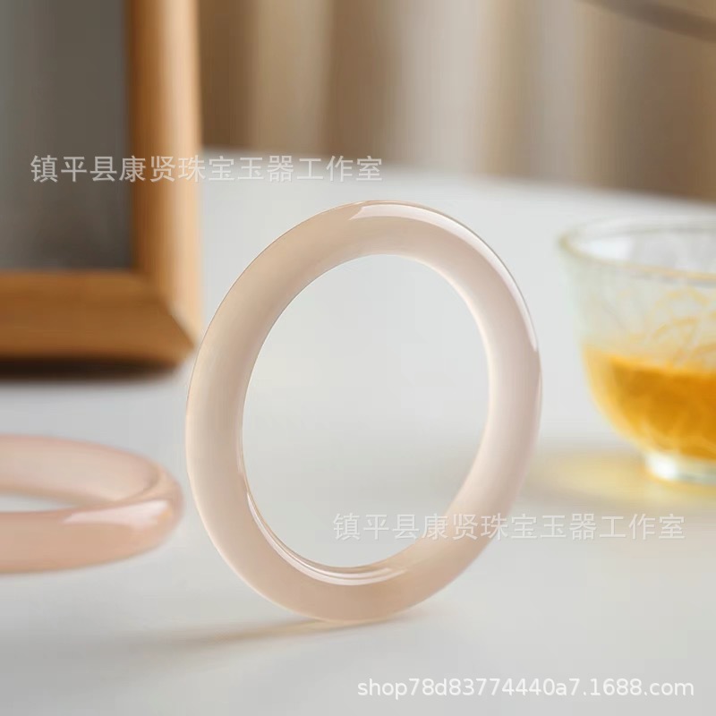 Source factory Fanfan ice species Afghanistan jade bracelet round strip -through powder bracelet will sell gifts to live broadcast supply