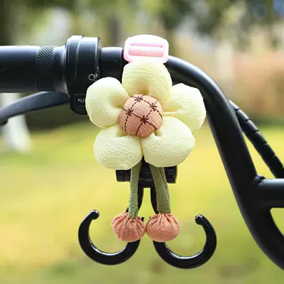 Electric Vehicle Hook, Other Electric Vehicle Accessories - pink-ribbon-double-hook-bread-flower-short-style-22cm