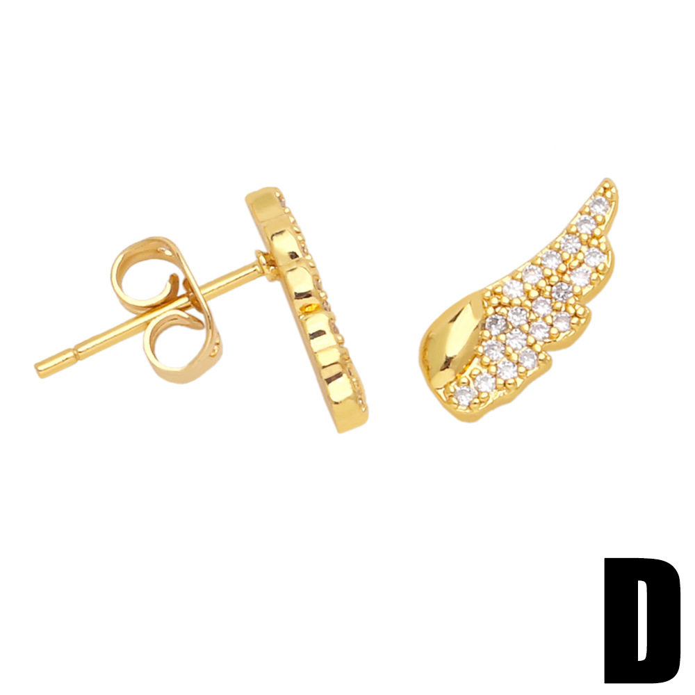 Fashion Crown Copper Ear Studs Inlay Pearl Zircon Copper Earrings