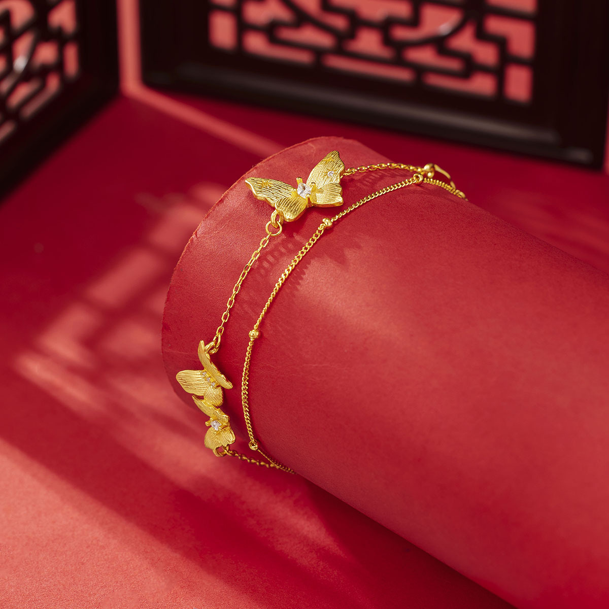 Fashionable Double-Layer Brushed Bracelet S925 Sterling Silver New Summer Zirconia Sparkling Butterfly Women's Jewelry_voghion.com