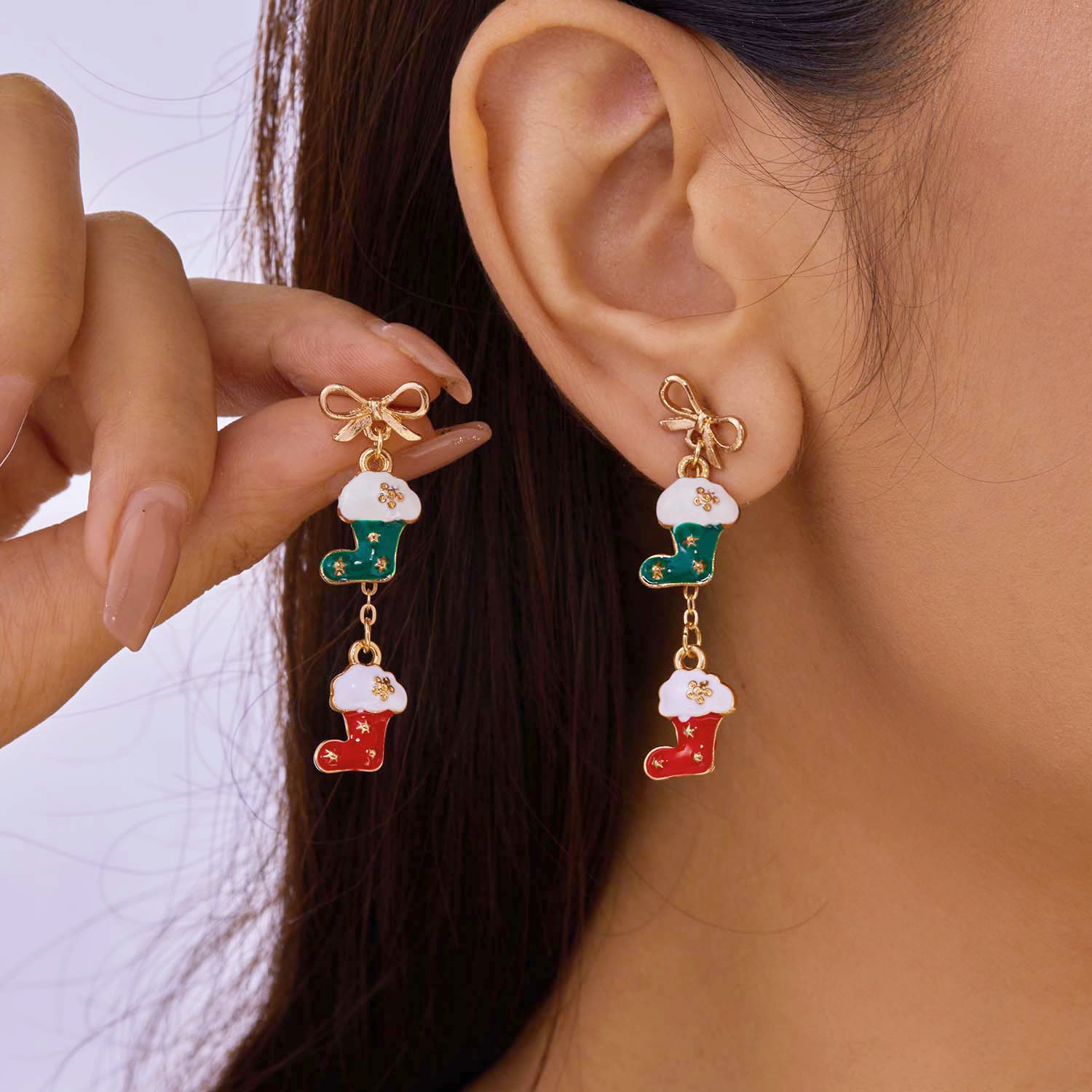 7g Weight Alloy Ear Needle Material Drop Earrings Classification 1 Pair Quantity Festival Occasion Alloy Material Christmas Festival Christmas Hat, Christmas Tree, Santa Claus Pattern Women's Gender Cute, Christmas Style 1 Pair Cute Christmas Christmas Hat Christmas Tree Santa Claus Alloy Drop Earrings 16