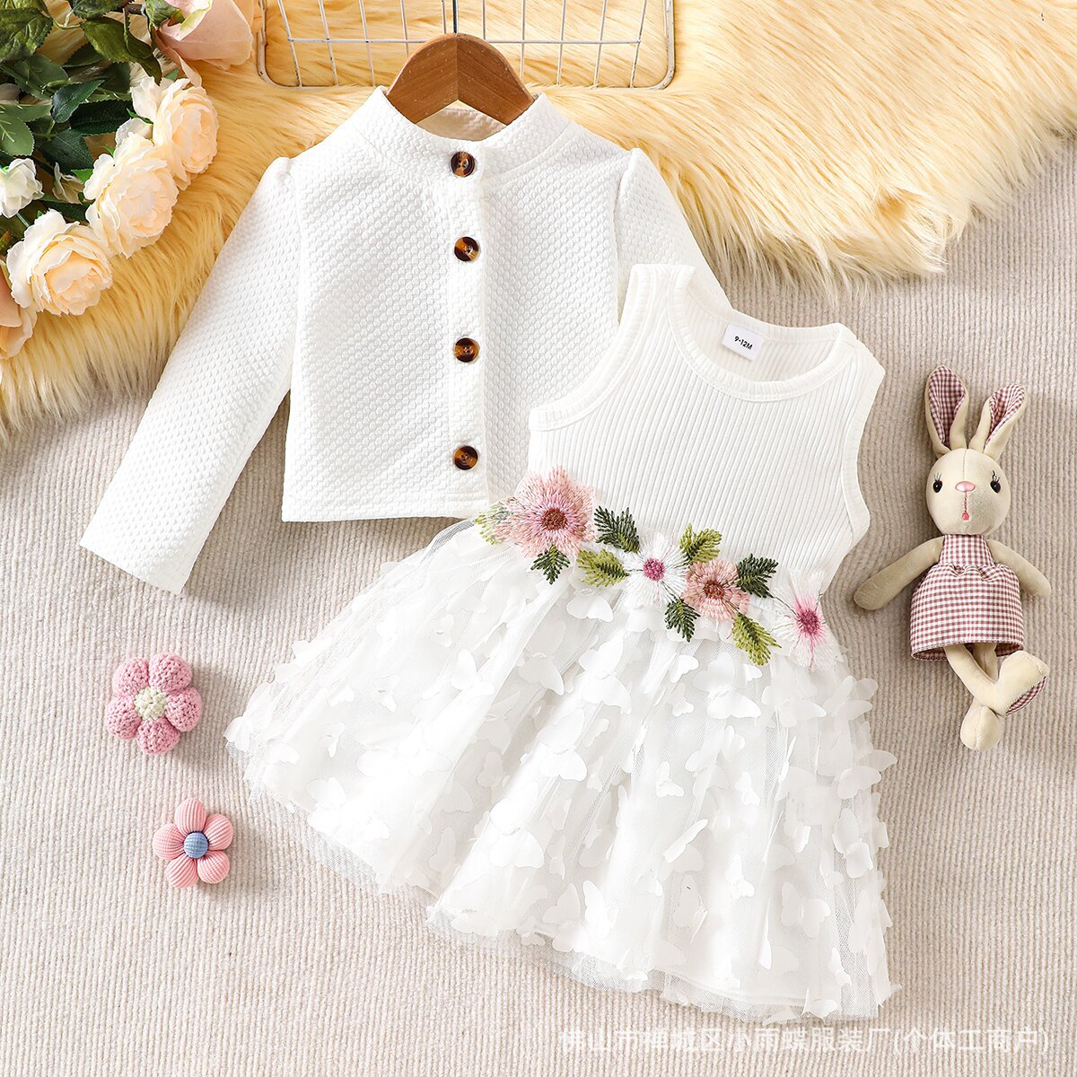 Ins Cross-Border New Baby Suit Appliqué Princess Dress Long-Sleeved Jacket Baby Suit European and American