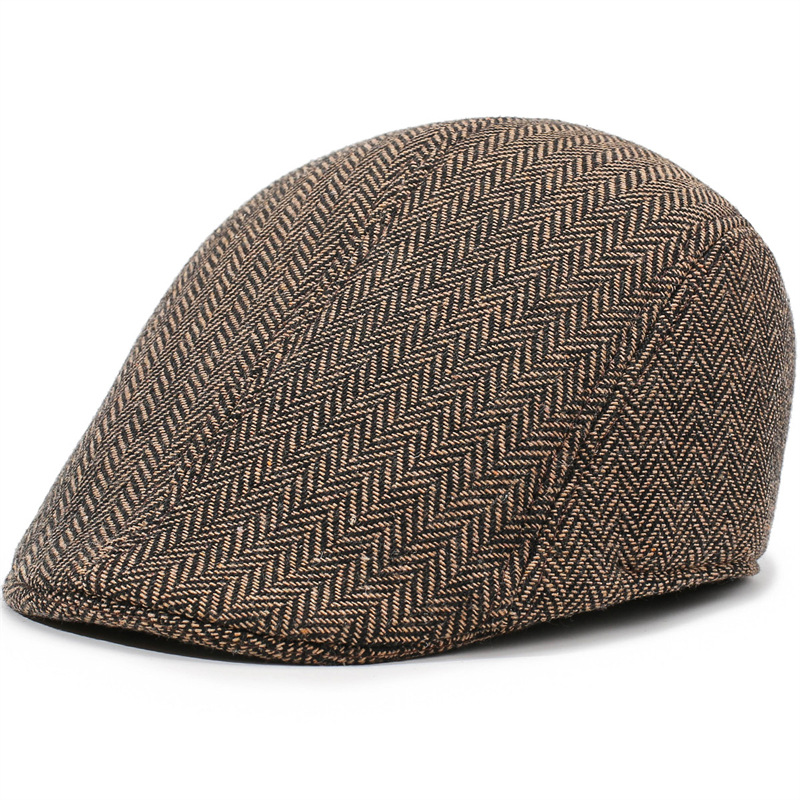 Otoño y invierno gorra de lengua de pato gran placas de la boina de la cabeza gorra de hombre de mediana edad gorra abuelo gorra de invierno