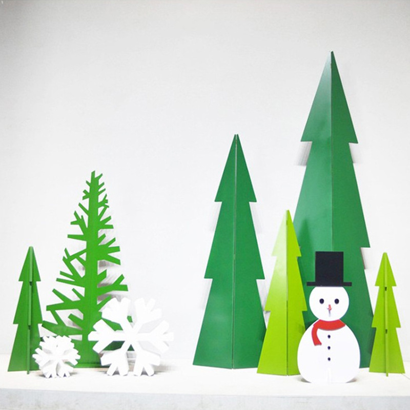 圣诞节圣诞树绿树 新年春节美陈 雪花雪人 冬季橱窗春季商场dp点|ms