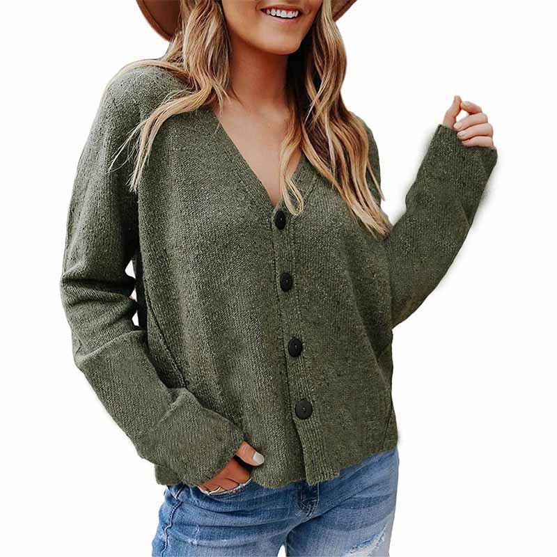 long-sleeved woolen button knitted cardigan nihaostyles wholesale clothes NSLGY92953