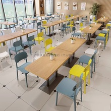 公司员工学校食堂餐厅桌椅组合餐饮面馆快餐小吃店奶茶店岩板桌子