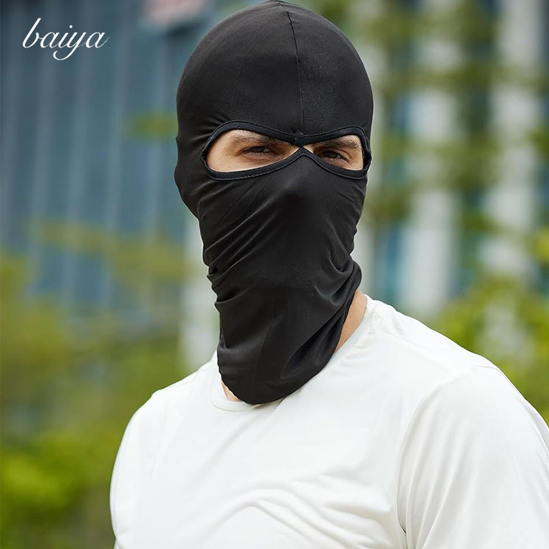 Hada para hombre, máscara de protección solar de verano, máscara facial, ciclismo al aire libre, natación, casco de doble orificio, casco de deportes de cara completa, capucha al aire libre