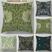跨境植物花卉图案抱枕套桃皮绒抱枕家居装饰客厅沙发靠垫椅子靠枕