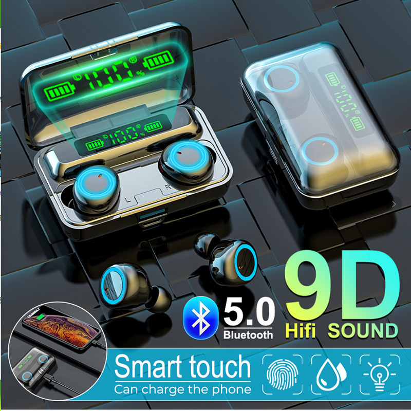 New Private Model Digital Display Binaural F9-3 Binaural Digital Display Bluetooth Headset Bilateral Bluetooth Headset with Charging Bin New Private Model Digital Display Binaural F9-3 Binaural Digital Display Bluetooth Headset Bilateral Bluetooth Headset with Charging Bin