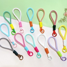 拼色手机挂绳钥匙扣简约短款手机壳通用吊绳创意汽车钥匙圈环挂饰