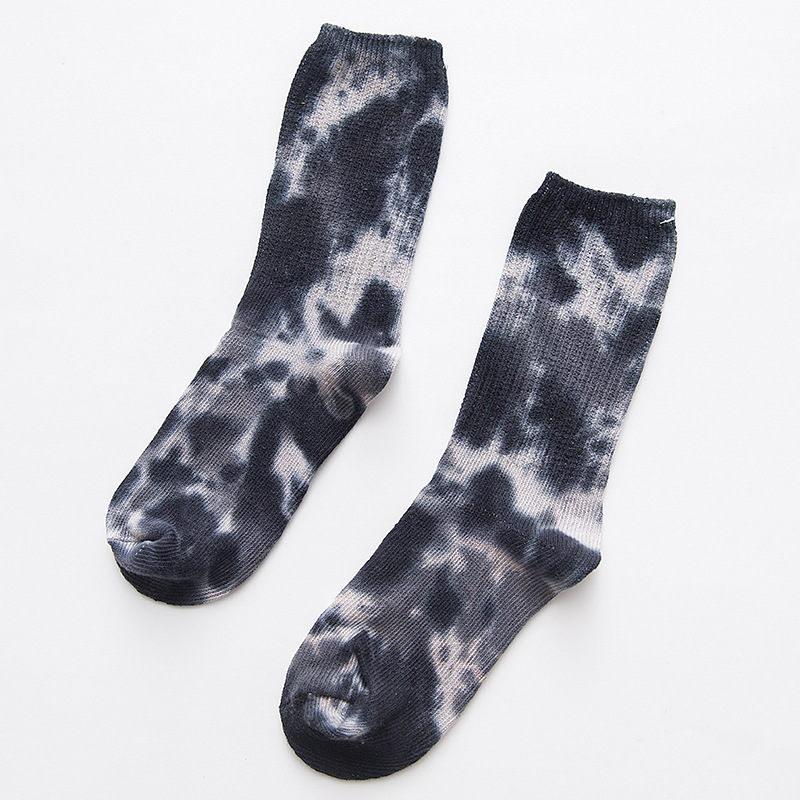 Colorful Tie-dye Mid-calf Crew Socks For Couples Trendy Thick_voghion.com