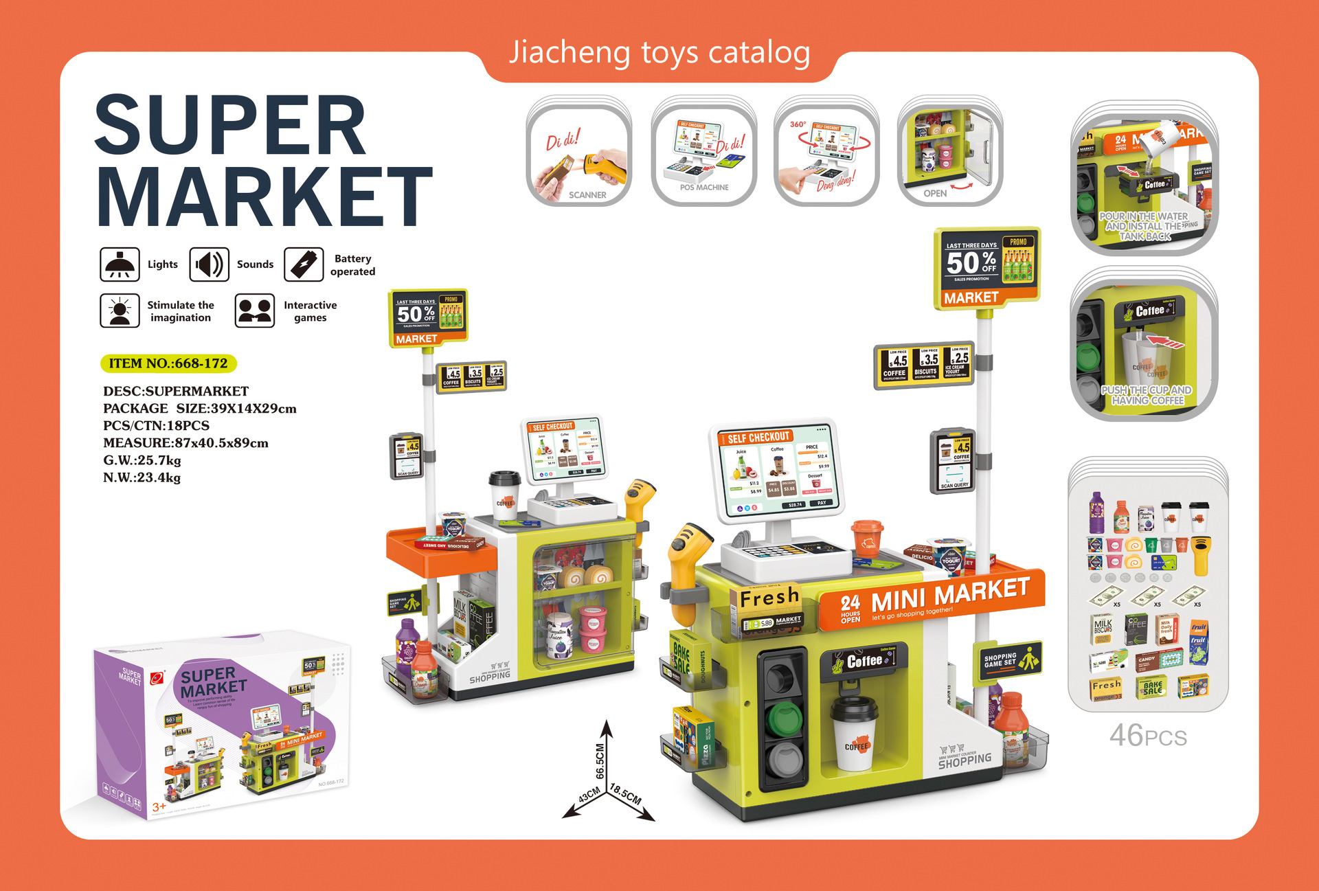 Simulación transfronteriza caja registradora del supermercado infantil tarjeta de escaneo de mesa de compras cafetera de agua juguetes de mesa de supermercado casera