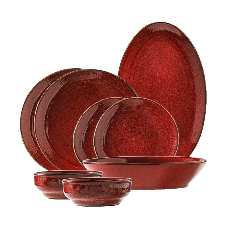 Japanese ceramic tableware for home use, dinner plate, high-quality style