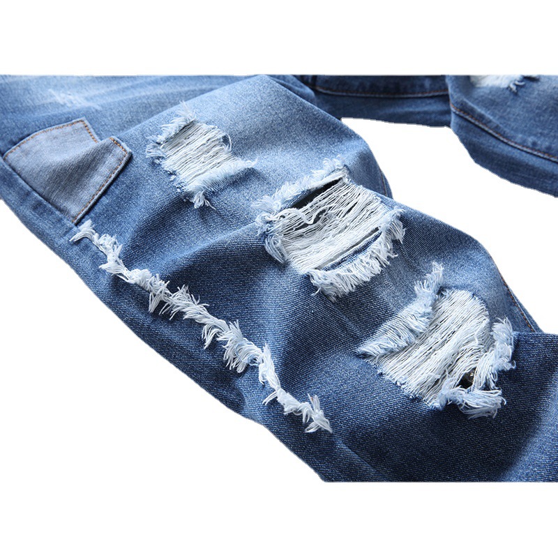 Neue Distressed-Jeans für Herren, modische und lässige Jeanshose mit geradem Bein_voghion.com