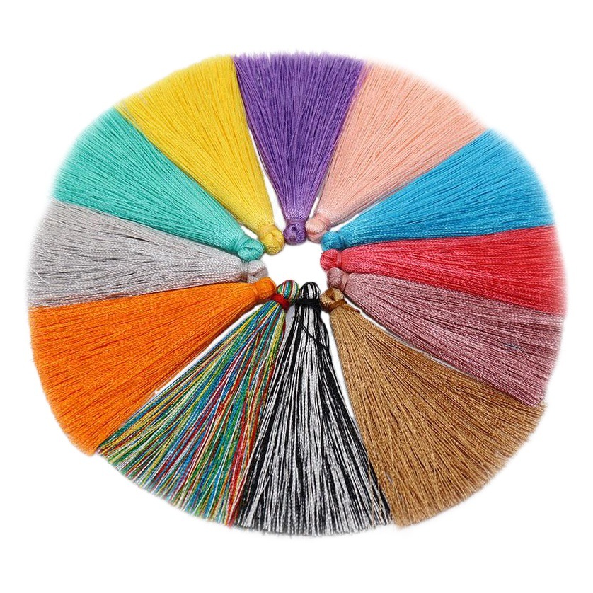 Factory Direct 6.5cm casing tassel rayon hanging ear bookmark clothing hairpin tassel vertical long tassel