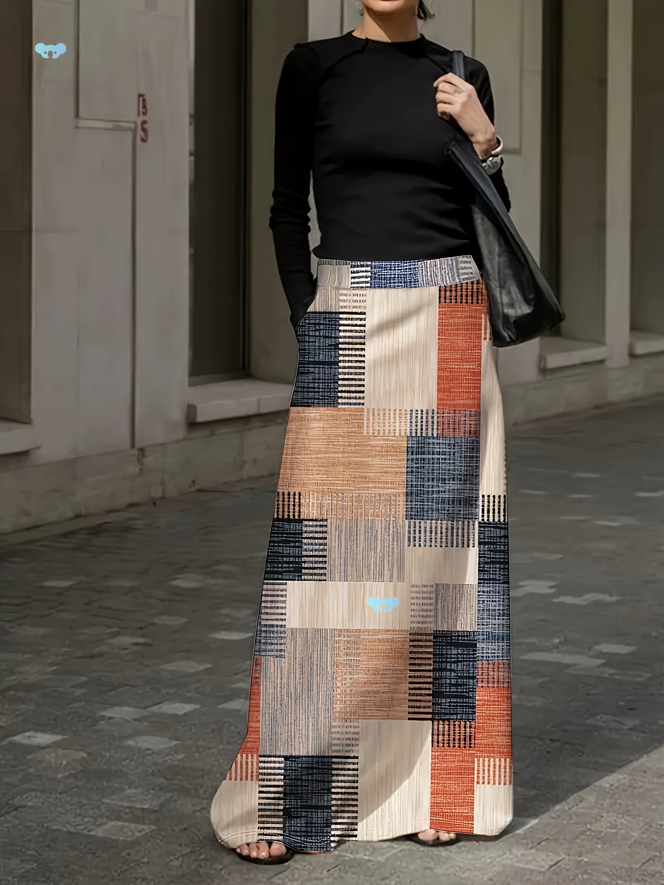 Женская винтажная клетчатая юбка-миди с элегантным дизайном линии