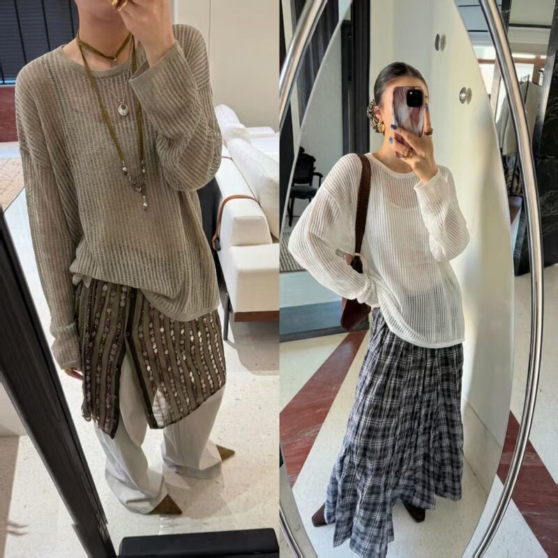 [Featured Recommendation] Yuran 26 Spring/Summer New Collection Tencel Crochet Cable Knit Relaxed Fit Long Sleeve Knitted Cardigan