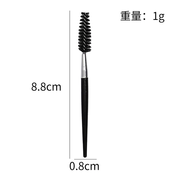 Silver aluminum tube and black rod single-head eyebrow brush