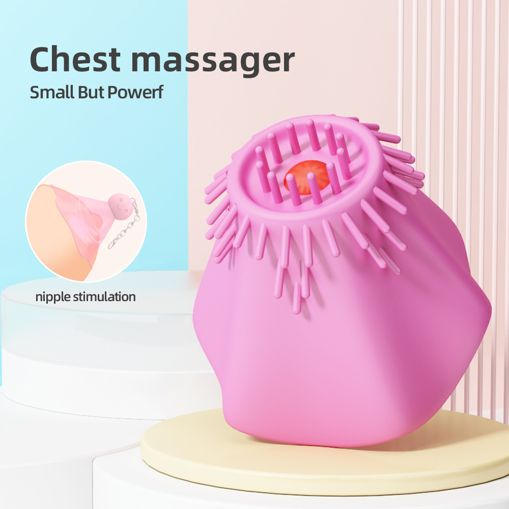 10-Frequency Vibrating Breast Massager with Suction Beads, Portable Silicone & ABS Device — detail image 4