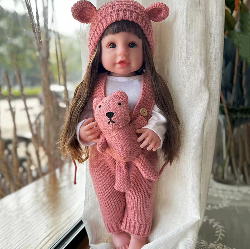 Cross border new 55cm simulation rebirth doll full glue Reborn doll children princess barbie toy gift