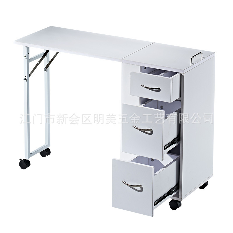Shopping Mall Nail Shop Removable Nail Art Table with Storage Drawer Nail Art Table Foldable Manicure Workbench