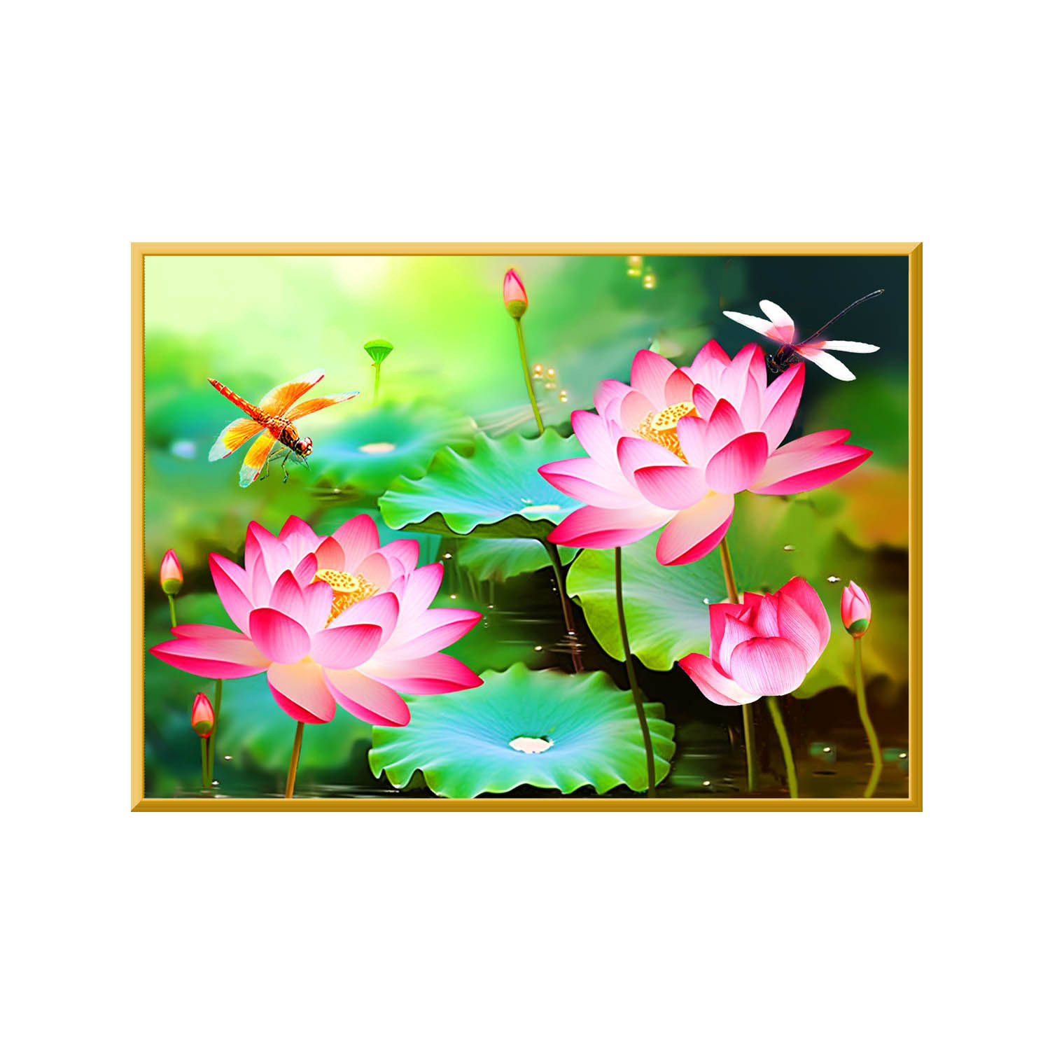 [Algodón importado] Mona Lisa Royal Pavilion de bordado cruzado, fresco Lotus Living Room Decoration image 5