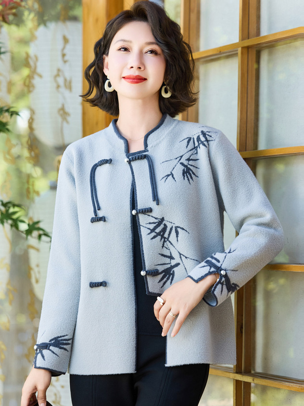 2025春秋新款上衣时尚洋气中老年国风衣服复古中国风妈妈装外套女|undefined