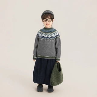 男童毛衣冬装新款儿童韩版费尔岛毛线衫中小童加厚上衣批发S242