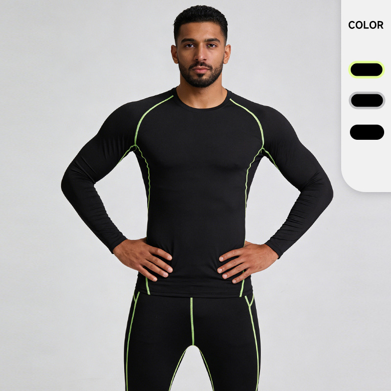 New Men's Sports Suit Tights Outdoor Running Training Clothes Elastic Comfortable Fitness Clothes Tight Pants