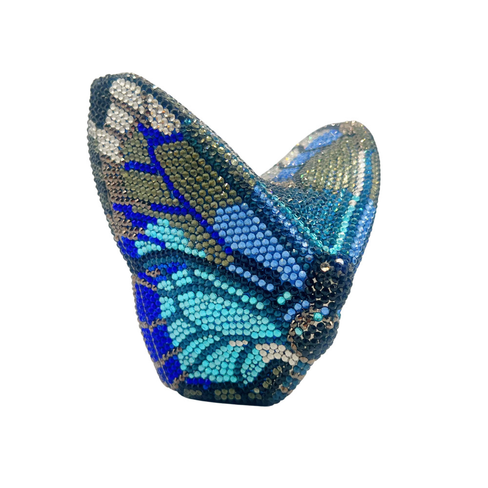 Selección estricta de Butterfly clutch transfronterizo nuevo paquete de diamante de mariposa para banquete de diamantes de agua bolsas de mano duras
