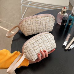 網紅小香風口紅收納包高顏值化妝包家用大容量學生筆袋出行手拿包